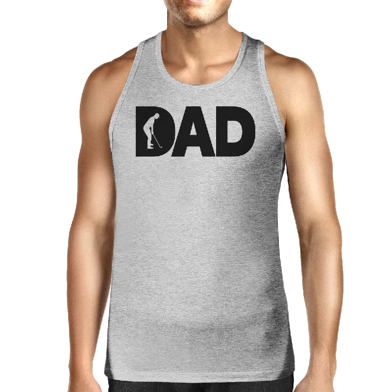 Limited Availability Dad Golf Mens Grey Sleeveless Tee Funny Design Tank For Golf Lovers