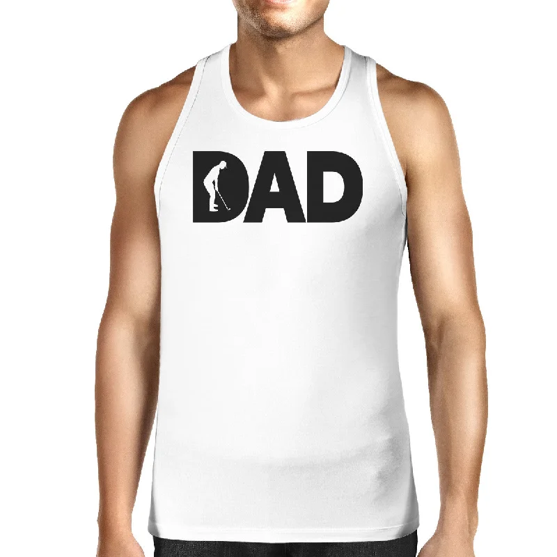 Final Clearance Dad Golf Mens White Graphic Tanks Unique Design Gifts For Father