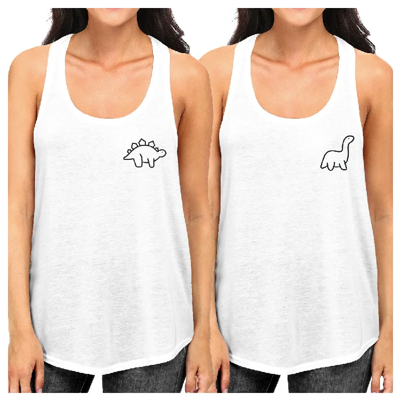 Best Deals Dinosaurs BFF Matching White Tank Tops