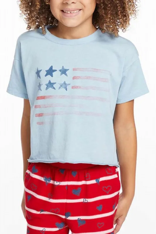 Price Reduction Flag Tee In Clear Sky