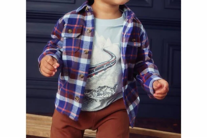New Deals Flannel Button Up Shirt In Magique Plaid