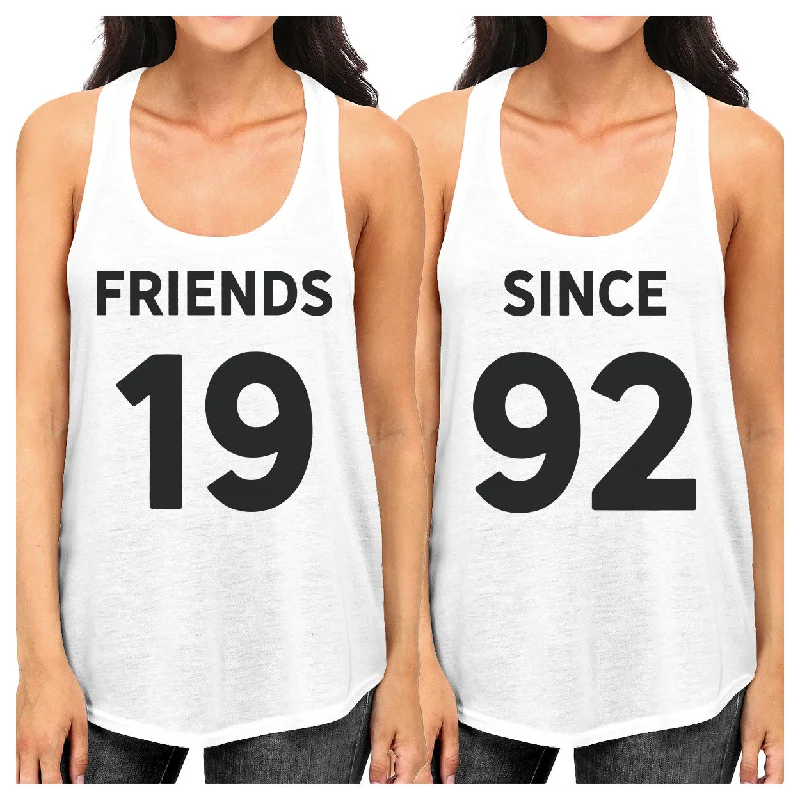 Final Clearance Friends Since Custom Years BFF Matching White Tank Tops