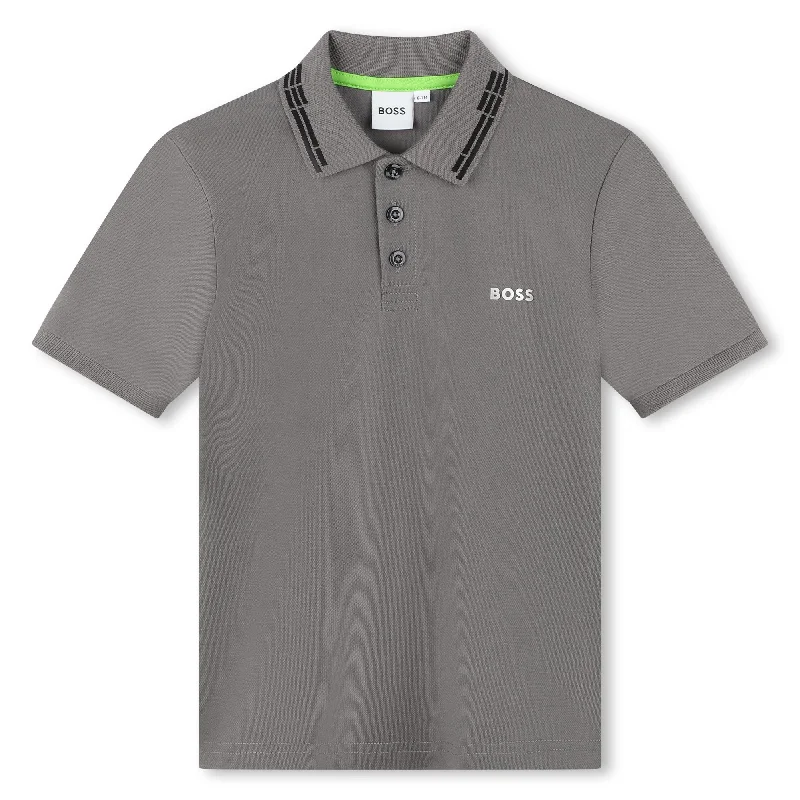 Members Only Gray Logo Polo