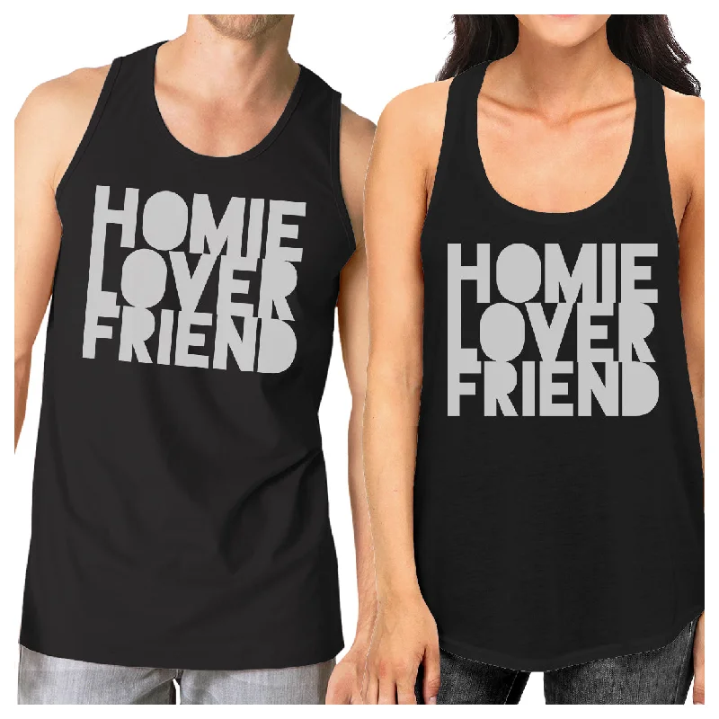 Midnight Madness Homie Lover Friend Matching Couple Black Tank Tops