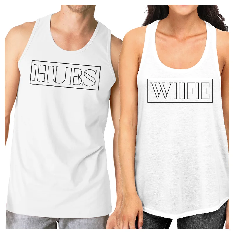 Overstock Sale Hubs And Wife Matching Couple White Tank Tops