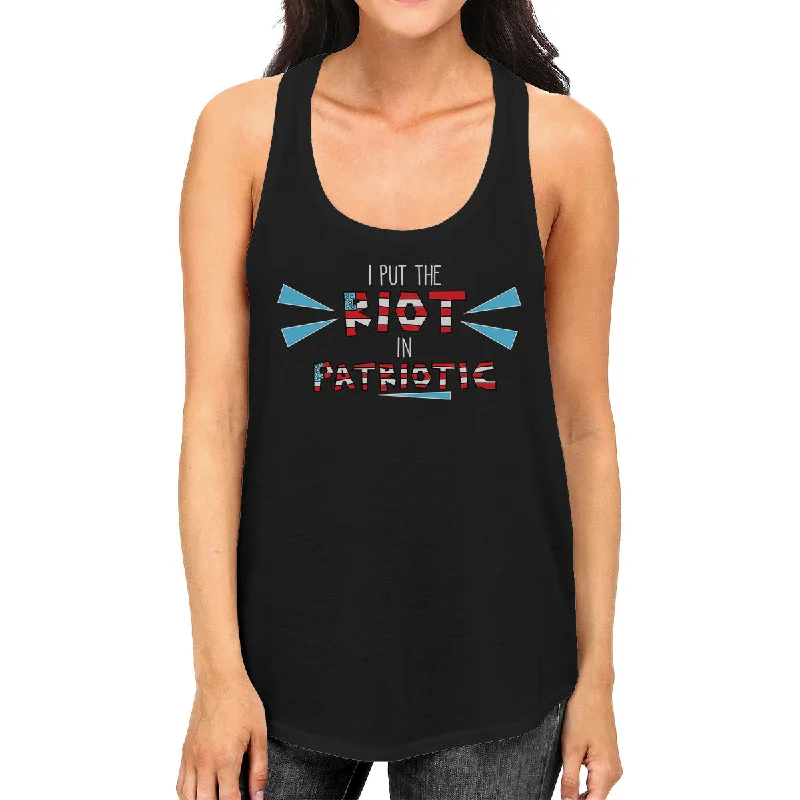 Now or Never I Put The Riot In Patriotic Womens Black Sleeveless Top Funny Gifts