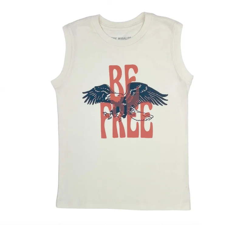 Shop and Save Kid's Be Free Muscle Tank Top In Cream