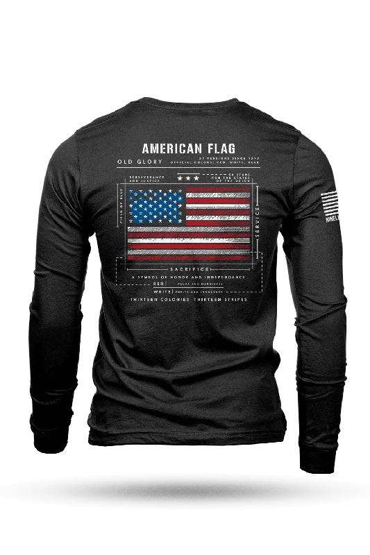 Unbeatable Prices American Flag Schematic - Long Sleeve T-Shirt