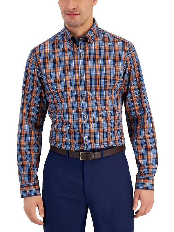 Year-End Sale Mens Plaid Slim Fit Button-Down Shirt