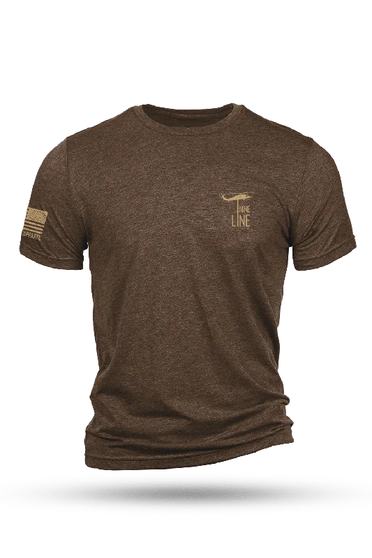 While Supplies Last Tan Dropline Logo - T-Shirt