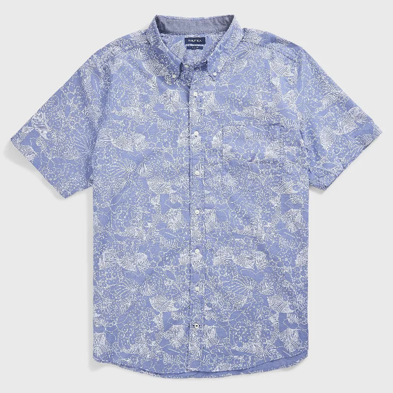 TIME-Limited Offer Nautica Mens Big & Tall Classic Fit Print Oxford Shirt