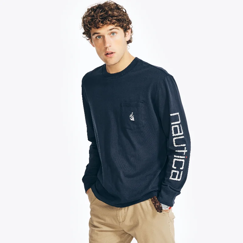 Markdowns Nautica Mens Reissue Long-Sleeve Graphic T-Shirt