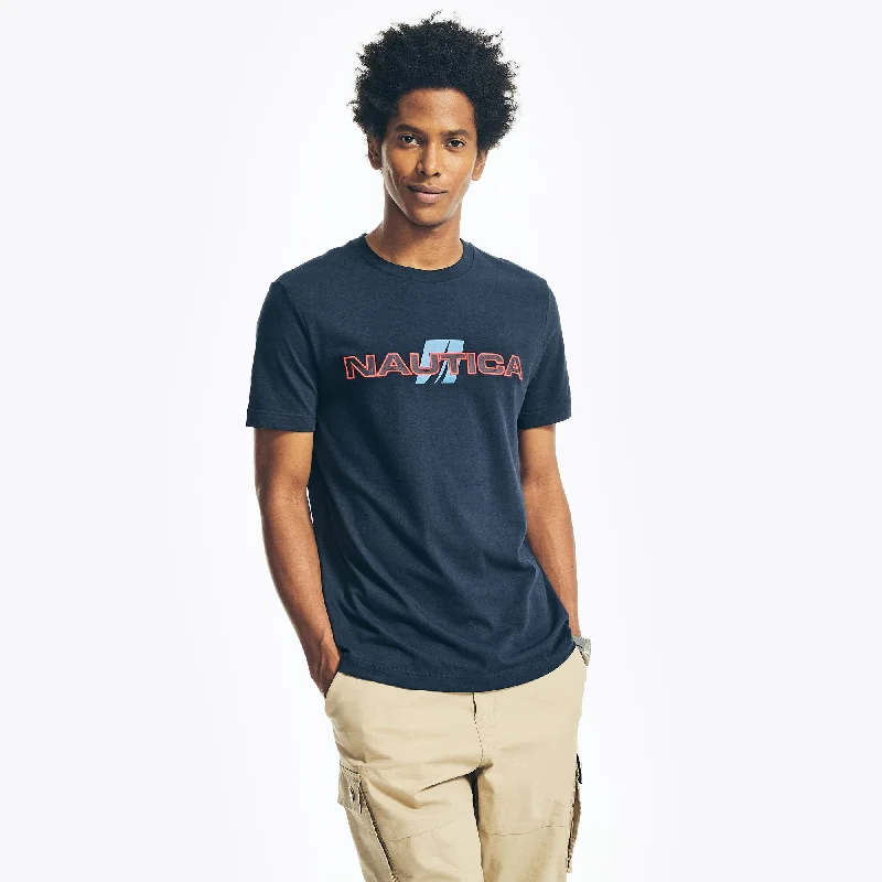 Hot Deal Nautica Mens Sustainably Crafted Logo Graphic T-Shirt