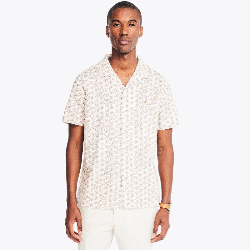 Huge Discounts Nautica Mens Sustainably Crafted Printed Linen Short-Sleeve Shirt