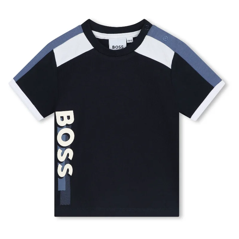 Mega Sale Navy Logo Print T-Shirt