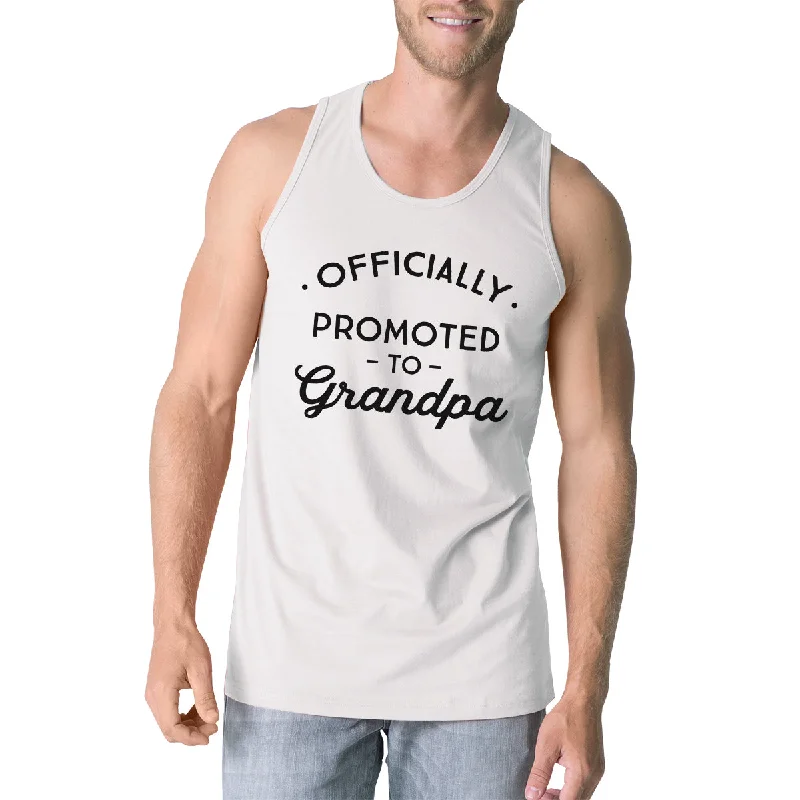 Holiday Sale Officially Promoted To Grandpa Mens White Tank Top