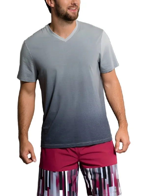 Clearance Items Last Chance! Onzie Yoga Mens Ombre V-Neck Tee Shirt 707 Black