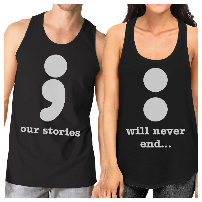 Online Only Our Stories Will Never End Matching Couple Black Tank Tops