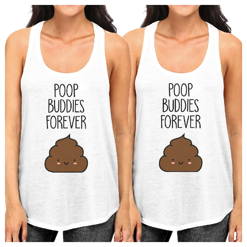 Special Offer Poop Buddies BFF Matching White Tank Tops
