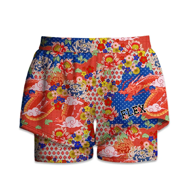 Closeout Printed Liner Shorts - Dragon