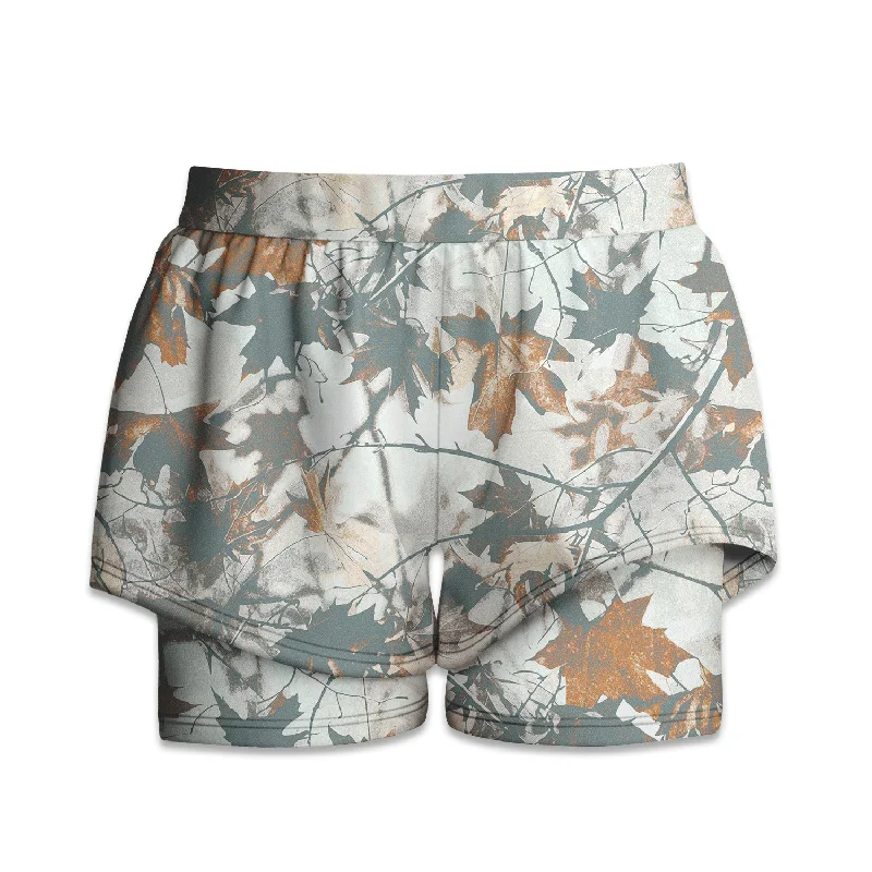 Bargain Prices Printed Liner Shorts - Grey & Orange Maple Leaves