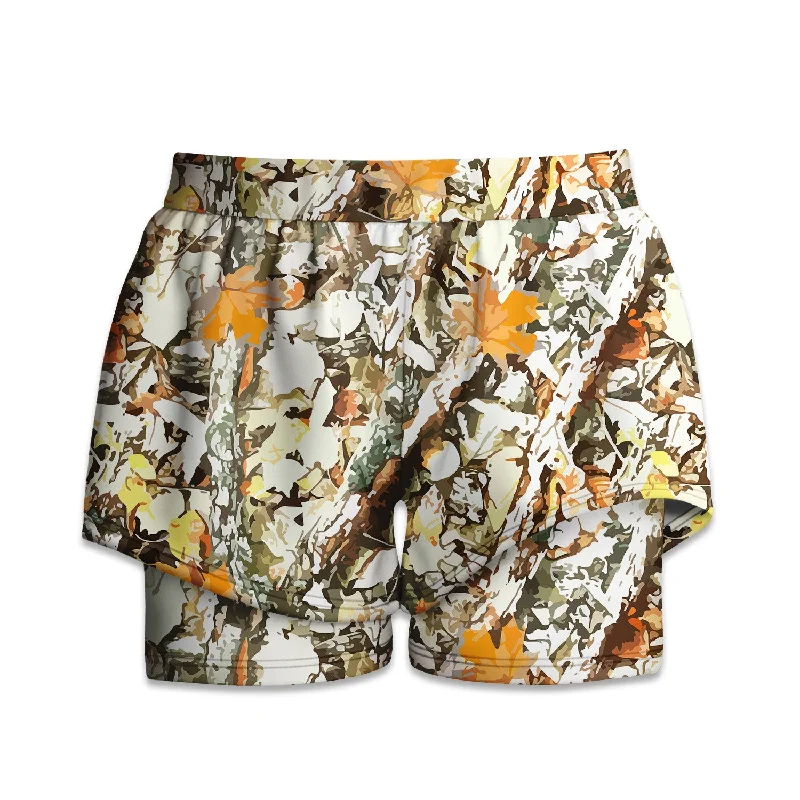 Act Fast Printed Liner Shorts - Maple Branches