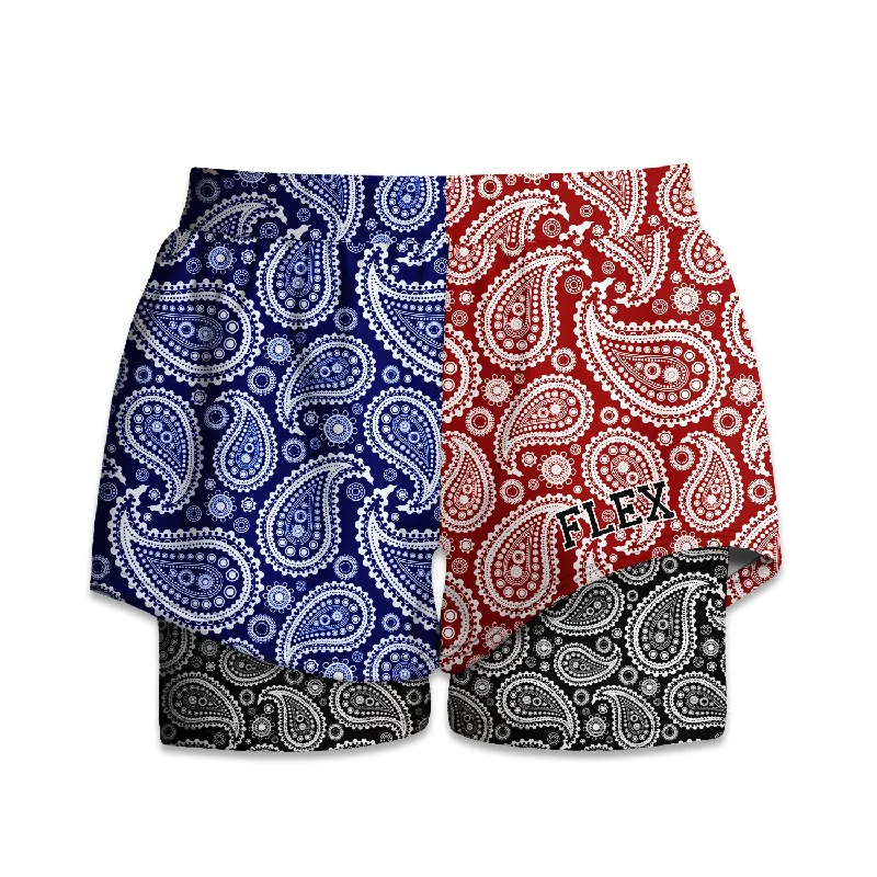 Incredible Offers Printed Liner Shorts - Red and Blue
