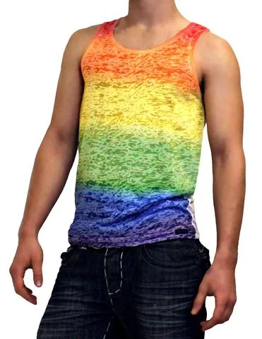 Overstock Rainbow Burn-out Men's Tank Top - BLOWOUT SALE!