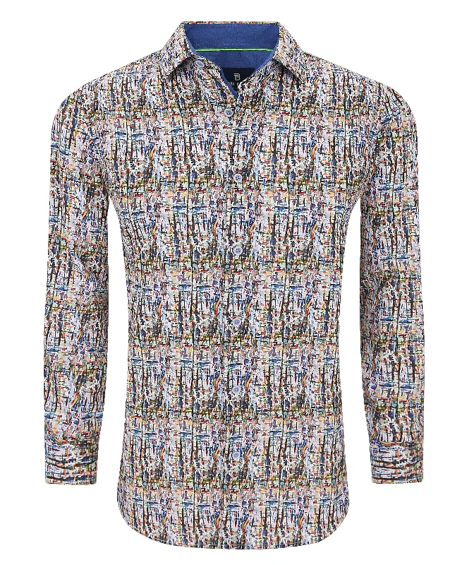 Don't Miss Tom Baine Slim Fit Performance Long Sleeve Printed Button Down