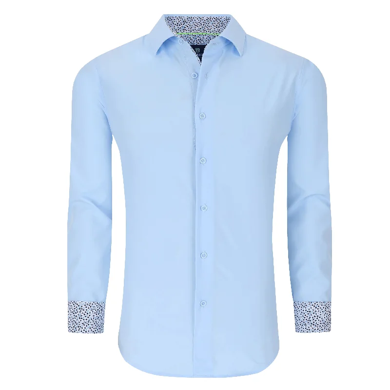 Crazy Deals Tom Baine Slim Fit Performance Long Sleeve Solid Button Down