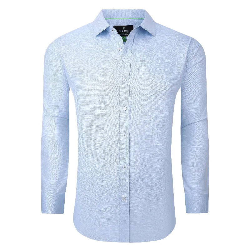 Huge Savings Tom Baine Solid Linen Feel Long Sleeve Button Down