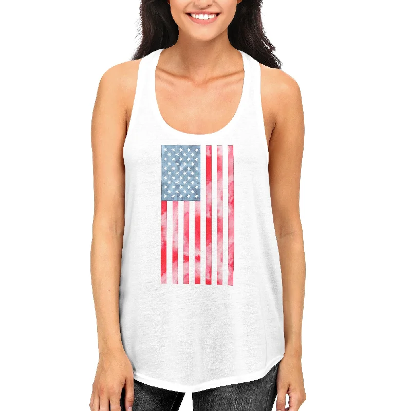 Today Only USA American Flag Women's White Tank