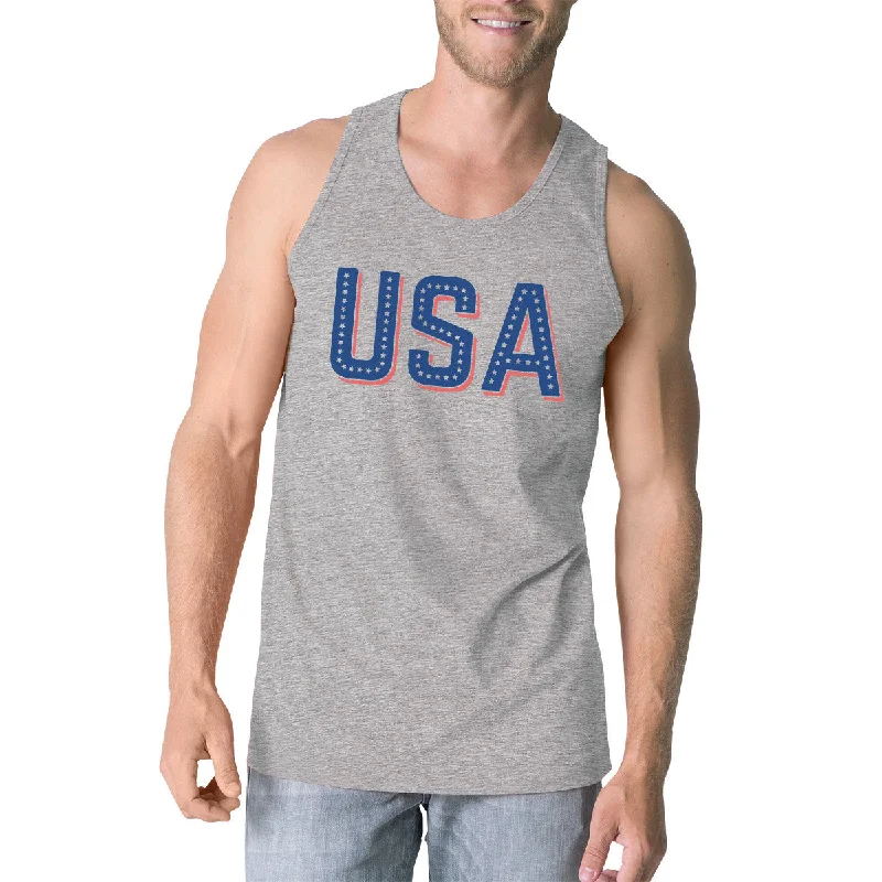 Sale Event USA With Stars Mens Sleeveless Top Funny Independence Day Tanks
