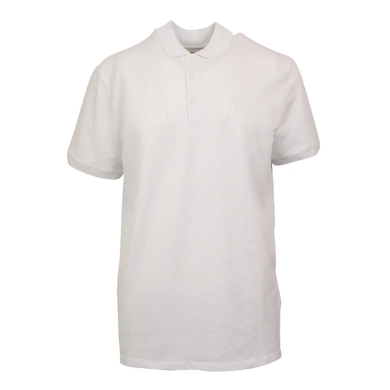 Weekend Deal White Medusa Half Face Embroidery Shirt