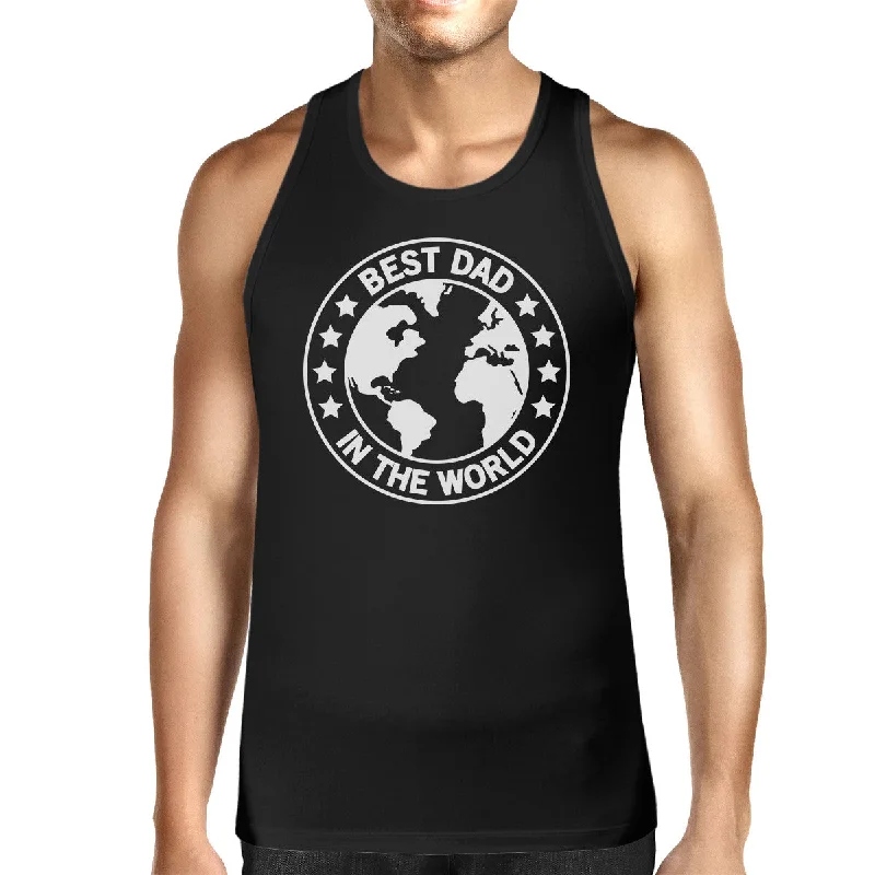 Today’s Deal World Best Dad Mens Black Cotton Tank Top Perfect Gifts For Dad