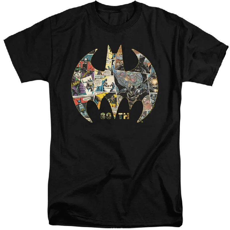 Exclusive Savings Batman Tall T-Shirt 80th Anniversary Shield Black Tee