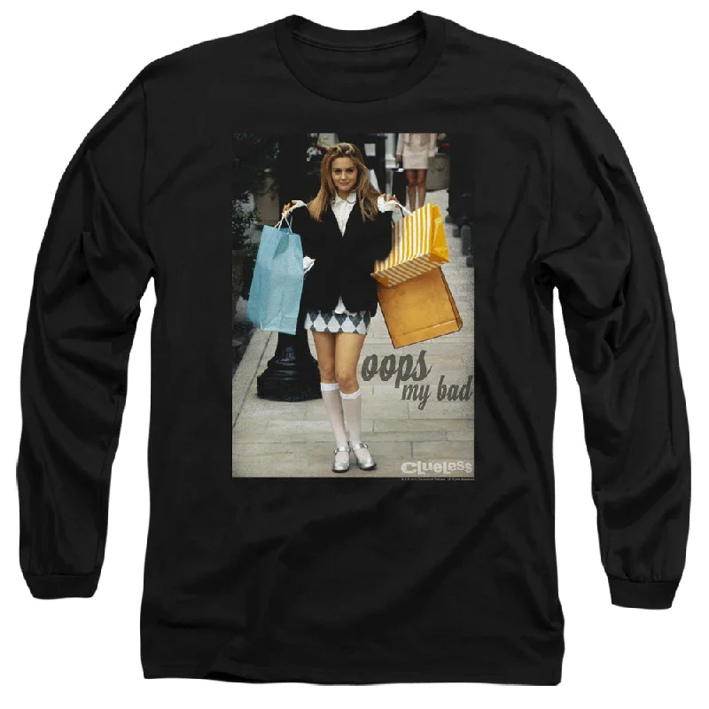 Final Markdown Clueless Long Sleeve T-Shirt Cher Oops My Bad Black Tee