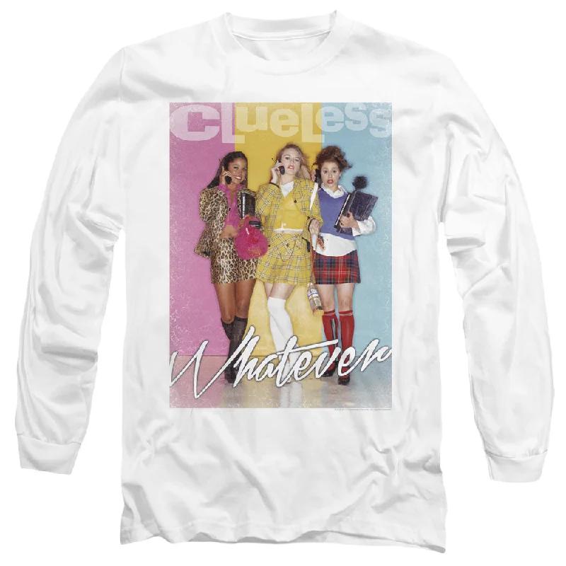 Steals and Deals Clueless Long Sleeve T-Shirt Whatever White Tee