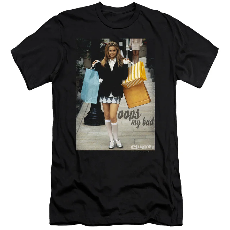 Markdowns Clueless Premium Canvas T-Shirt Cher Oops My Bad Black Tee
