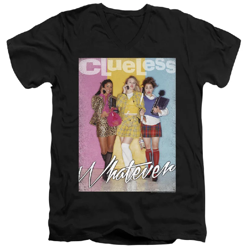 Big Savings Clueless Slim Fit V-Neck T-Shirt Whatever Black Tee