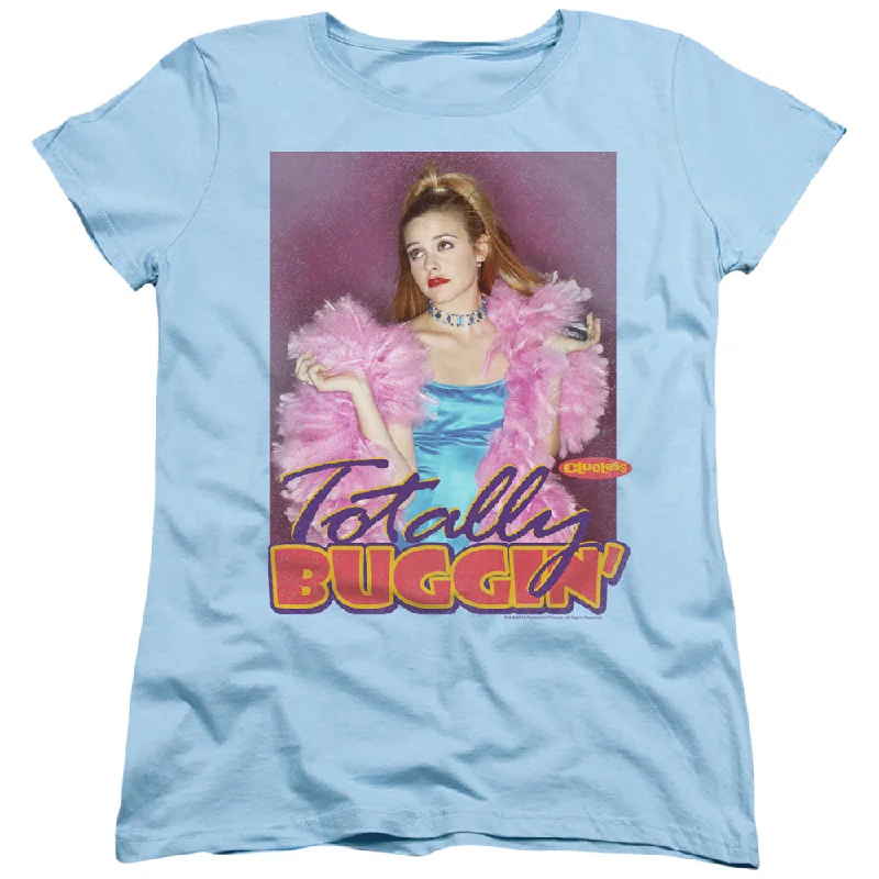 Special Discount Clueless Womens T-Shirt Totally Bugging Light Blue Tee