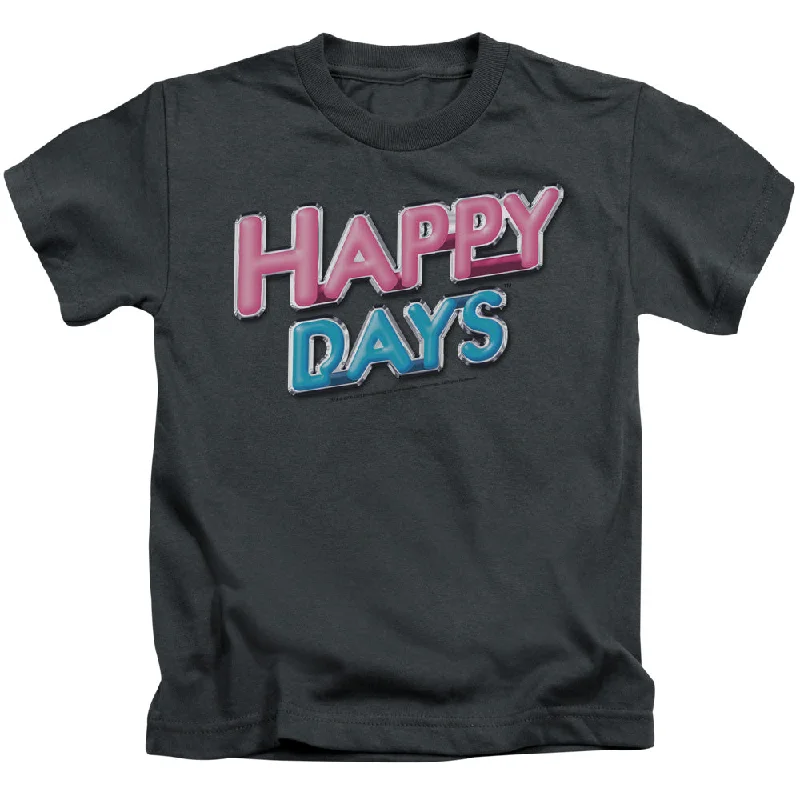 The Best Prices Happy Days Boys T-Shirt Logo Charcoal Tee