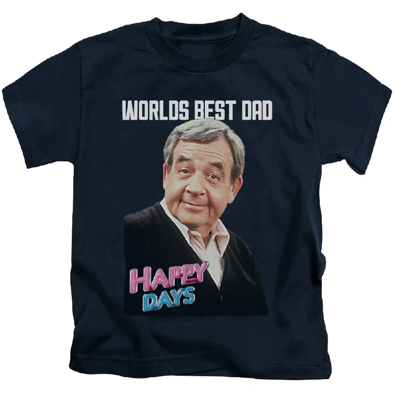 Online Exclusive Happy Days Boys T-Shirt Worlds Best Dad Navy Tee