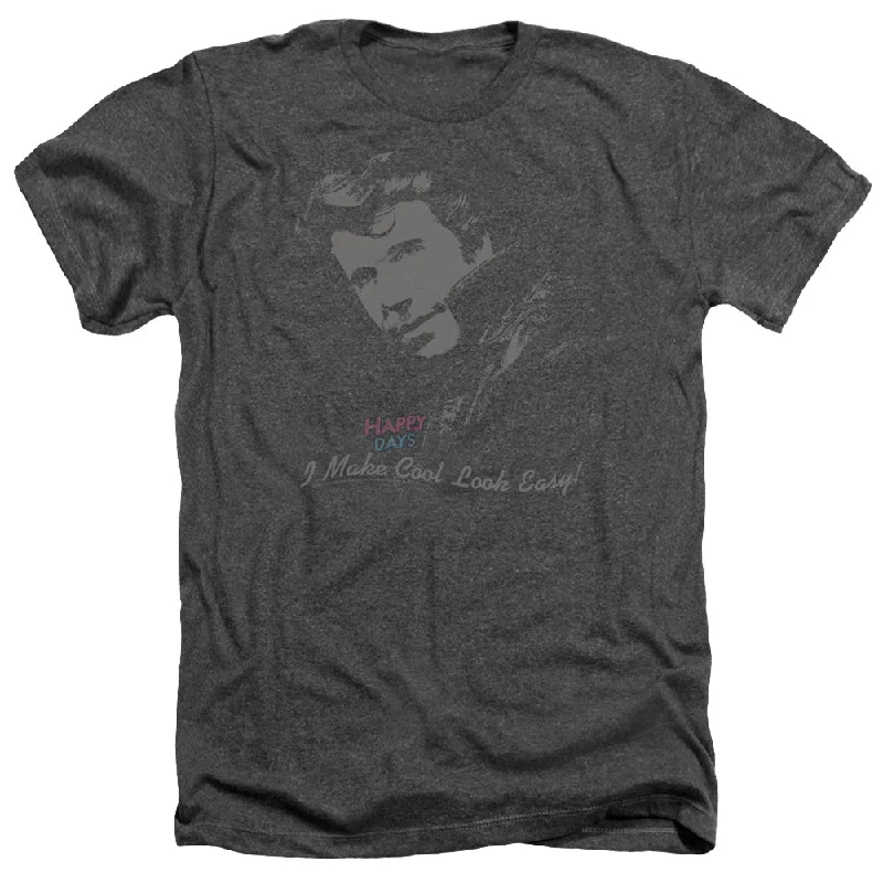 Price Drop Alert Happy Days Heather T-Shirt Cool Fonz Charcoal Tee