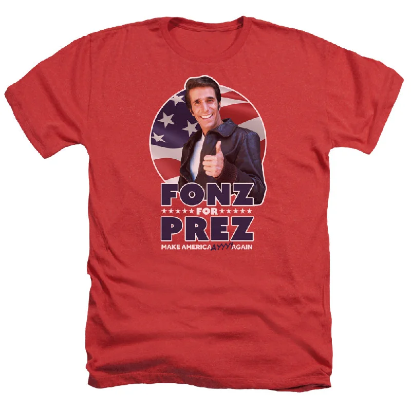 Price Rollback Happy Days Heather T-Shirt Fonz For President Red Tee
