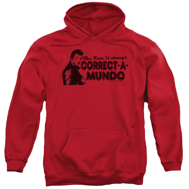 Savings Alert Happy Days Hoodie Correct a Mundo Red Hoody