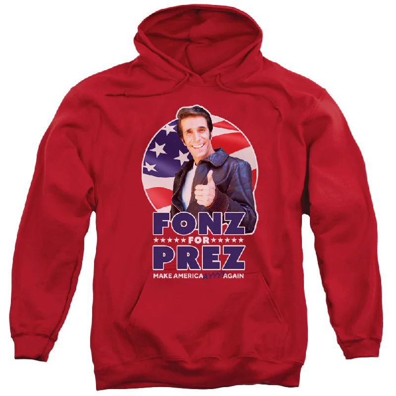 New Markdowns Happy Days Hoodie Fonz For President Red Hoody