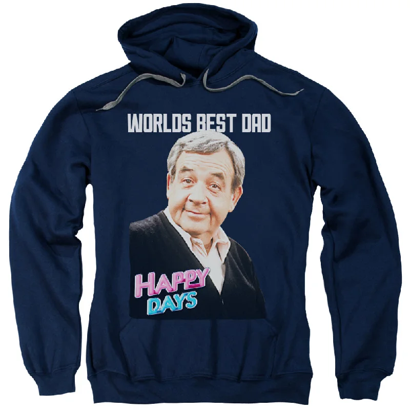 Price Slash Happy Days Hoodie Worlds Best Dad Navy Hoody