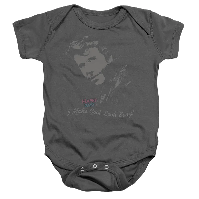 Buy Now Happy Days Infant Bodysuit Cool Fonz Charcoal Romper