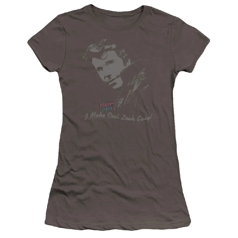 Best Bargains Happy Days Juniors T-Shirt Cool Fonz Charcoal Premium Tee